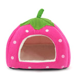 Strawberry Shaped Foldable Short Plush Pet House Nest, Size: M, Pink, Size M, Blue, Size M, Purple, Size M, Red, Size M