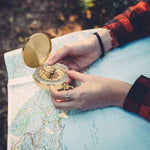 Portable Brass Pocket Camping Hiking Golden Luminous Display Compass Navigation Outdoor Activities Pointing Guide, G50