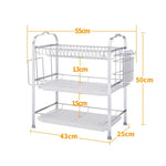 Multi-function Kitchen Stainless Steel Three Layers Flower Shape Steel Sheet Rack Hanging Bowl Dish Holder, Three Layers Flower Shape