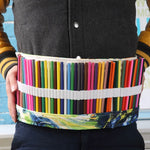 72 Slots Van Gogh Oil Painting Print Pen Bag Canvas Pencil Wrap Curtain Roll Up Pencil Case Stationery Pouch, 72 Slots