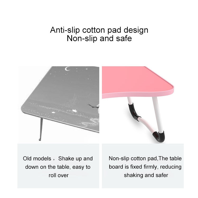 W-shaped Non-slip Legs Adjustable Folding Portable Writing Desk Laptop Desk with Card Slot, with Card Slot