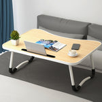 W-shaped Non-slip Legs Adjustable Folding Portable Writing Desk Laptop Desk with Card Slot, with Card Slot