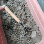 Rake Shovel Digging Trowel 3 in 1  Wooden Handle Metal Head Mini Garden Plant Tool Gardening Tool Garden Flower Tools Garden Tools Combination Set, Plant Tool 3