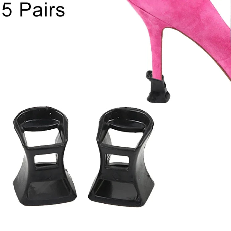 5 Pairs Hard Wearing Anti-slip PVC StoppersShoes High Heel Cover Protectors, Size: L ,Random Color Delivery, Size: L