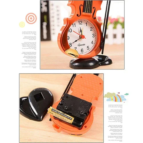 Multi-functional Originality Violin Electronics Pointer Alarm Clock with Pen Holder