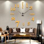 Creative 3D Mirror DIY Wall Sticker Clock, Size: 120*120cm, Size: 120*120cm(White), Size: 120*120cm(Yellow), Size: 120*120cm(Black)