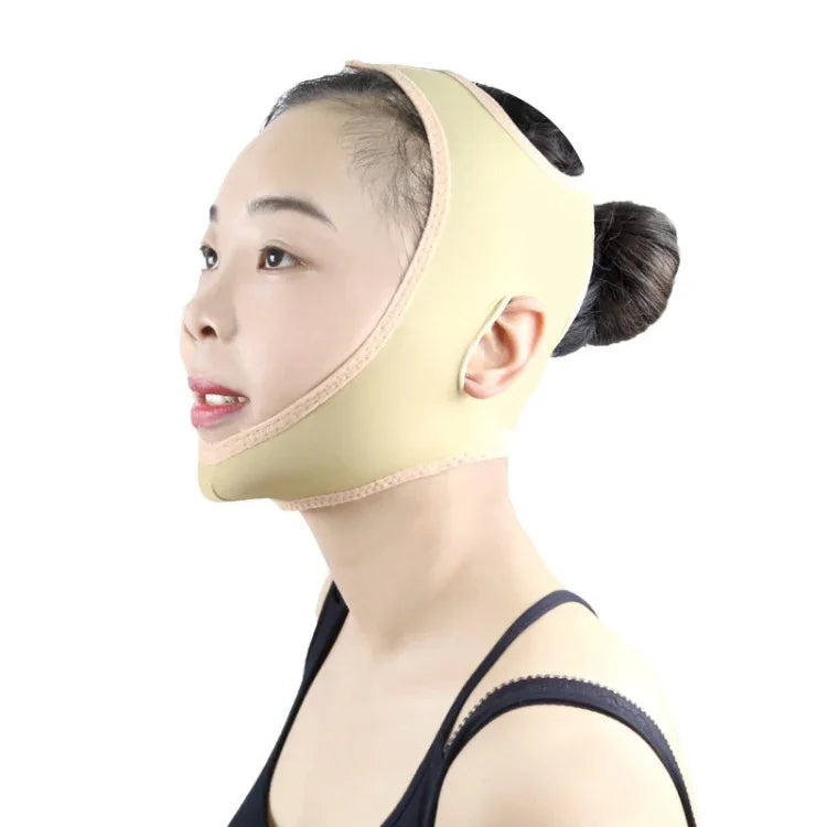 Lycra Flesh Color Breathable Skin Care And Lift Reduce Double Chin Mask Face Belt, Size: S, Size: S