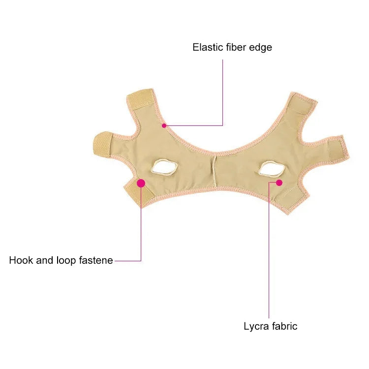 Lycra Flesh Color Breathable Skin Care And Lift Reduce Double Chin Mask Face Belt, Size: S, Size: S