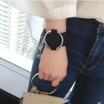 2 PCS European and American Simple Round Velvet Bracelet Fashion Metal Wristband Bracelet, Random Color Delivery