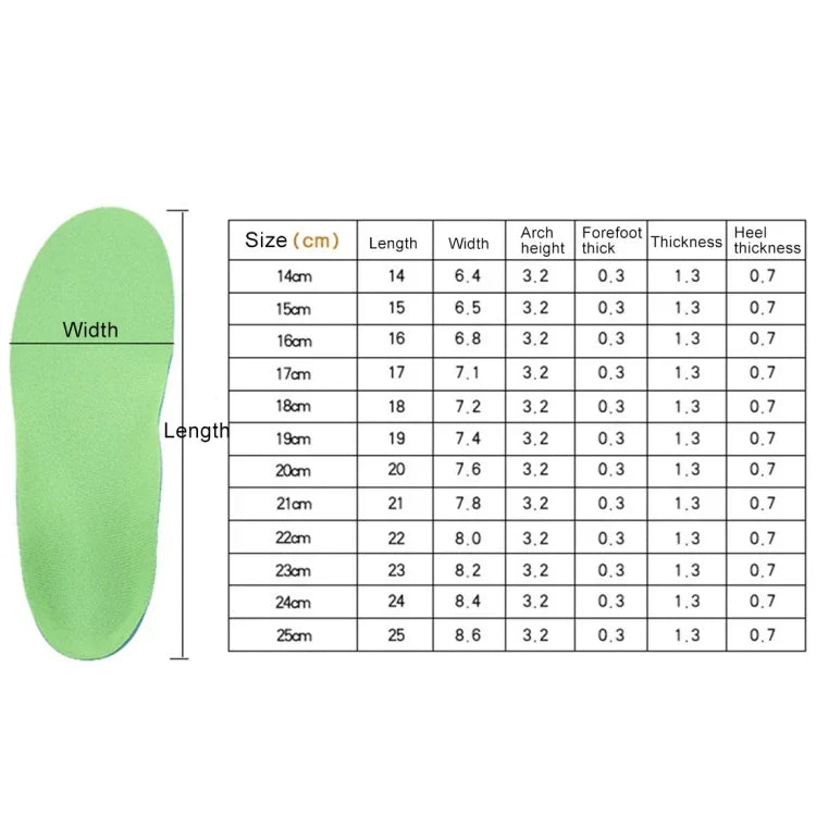 Children PU XO Leg Corrective Insole, Size: 21cm, Size: 21cm