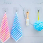 10pcs PVC + Stainless Steel Thick Plum Shape Seamless Adhesive Hook Waterproof Transparent Strong Stick Hook Kitchen Wall Mount, Thick
