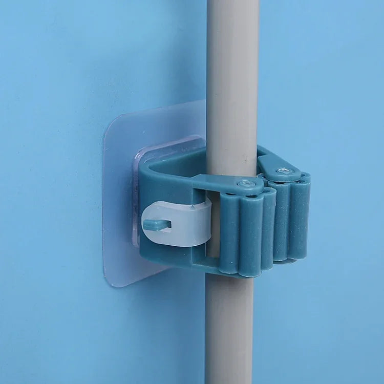 5pcs Wall-mounted Mop Storage Hooks No-stick Stick Kitchen Bathroom Brush Storage Tools