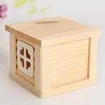 Pet Flat Roof Wooden House Hut Pets Cage for Small Animal Rabbit Hamster, Flat Roof Wooden House