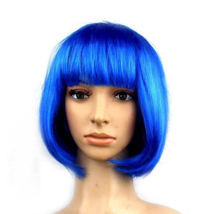 Party Cosplay Headwear Straight Short PET Wigs for Female(Lavender)