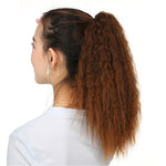 Natural Retro Short Curly Hair Clip-on Corn Blanching Horsetail Wig