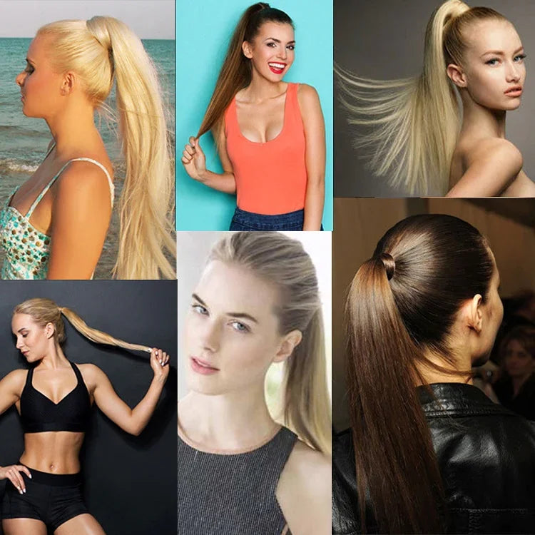 10# Invisible Seamless Bandage-style  Wig Long Straight Hair Wig Ponytail, 10#