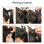 1BH613# Invisible Seamless Bandage-style  Wig Long Straight Hair Wig Ponytail, 1BH613#