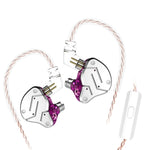 KZ ZSN Circle Iron Moving Iron Quad-core Wired Control In-ear Mega Bass HiFi Earphone with Microphone