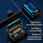 F9-5C LED Light + Digital Display Noise Reduction Bluetooth Earphone with Hand Strap, F9-5C LED Light with Strap White, F9-5C LED Light with Strap Black