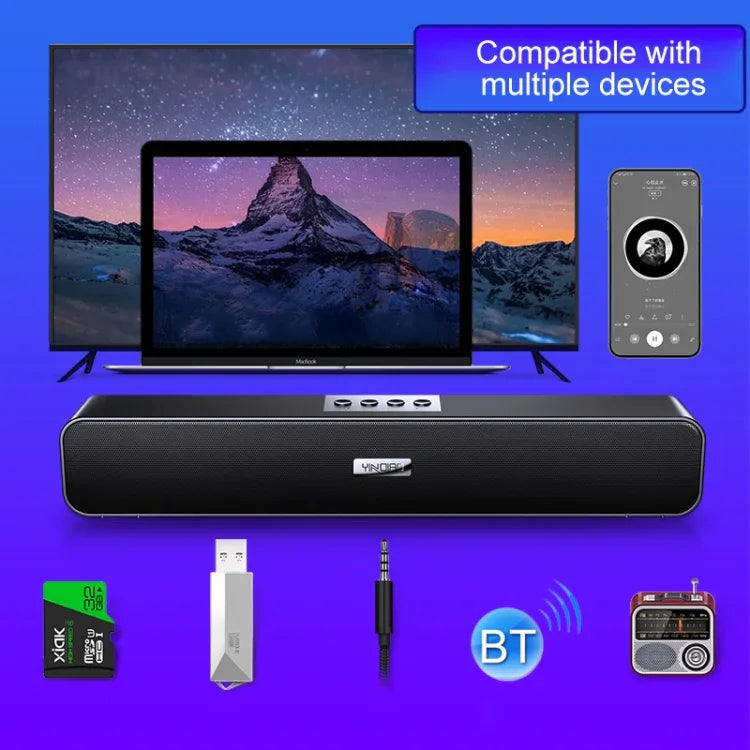 YINDIAO A36 Bluetooth 5.0 Smart Subwoofer Computer Wireless Bluetooth Speaker, Bluetooth Upgrade Version, Bluetooth Upgrade Version(Black)