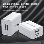 WK WP-U119 10W Dual USB Ports Travel Charger Power Adapter, US Plug, WP-U119 US Plug