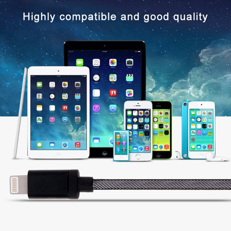 1m Net Style Metal Head 8 Pin to USB Data / Charger Cable