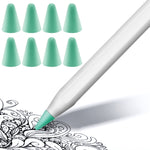 8 PCS Non-slip Mute Wear-resistant Nib Cover for Apple Pencil 1 / 2, Transparent, White, Dark Blue, Mint Green