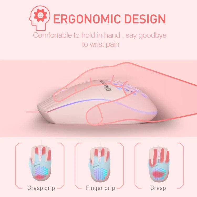 MKESPN SXS-838 Type-C Interface RGB Hollow Wired Mouse, Type-C