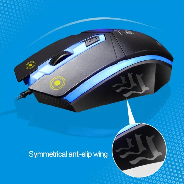 ZGB G21 1600 DPI Professional Wired Colorful Backlight Mechanical Feel Suspension Keyboard + Optical Mouse Kit for Laptop, PC