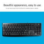 Logitech K120 USB Waterproof Splash Wired Keyboard for Desktop Computers / Laptops, Logitech K120