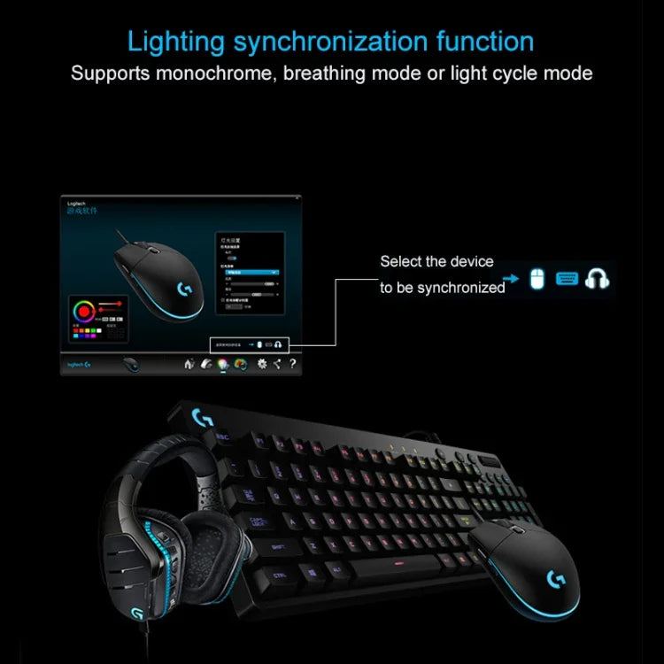 Logitech G102 6-keys RGB Glowing 6000DPI Five-speed Adjustable Wired Optical Gaming Mouse, Length: 2m, G102, G102 (White)