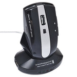 MZ-011 2.4GHz 1600DPI Wireless Rechargeable Optical Mouse with HUB Function, White + Royal Blue, Pearl White, Blue, Silver, Black, Black Silver