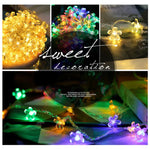 6m 40 LEDs Cherry Blossom  Holiday Decorative Light, Battery Powered, 6m Colorful Light, 6m Warm White Light