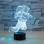 Astronaut Shape 3D Colorful LED Vision Light Table Lamp, USB Touch Version, USB Touch Version