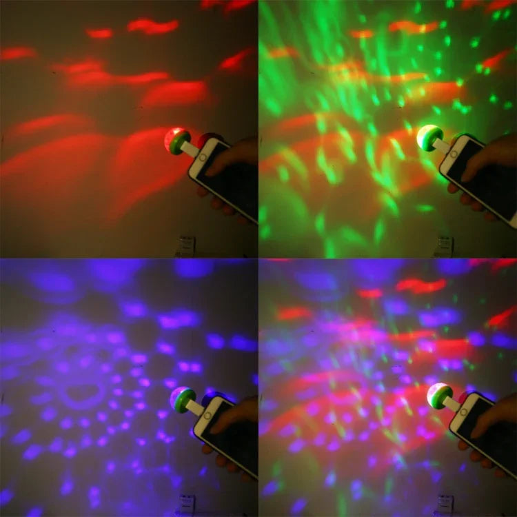 4W RGB USB LED Crystal Magic Ball Stage Light with 8 Pin Adapter, with 8 Pin Adapter
