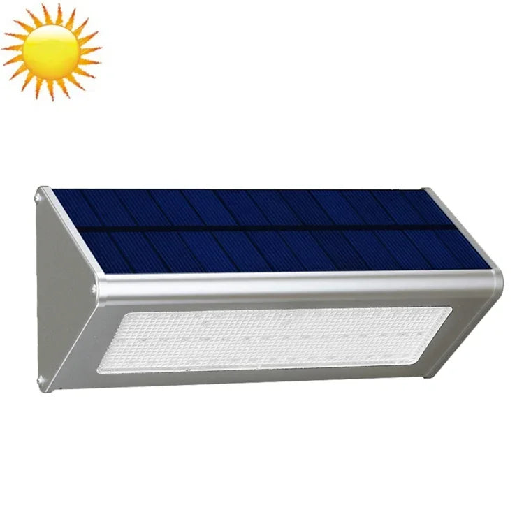 800 LM 48 LEDs SMD 2835 Sensor Triangle Energy Saving Wall Light with Solar Panel and Hidden Switch for Garden / Courtyard / Outdoor Camping(Silver)