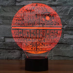 7 Colour Discoloration Creative Visual Stereo Lamp Desk Lamp Night Light, Death Star Style