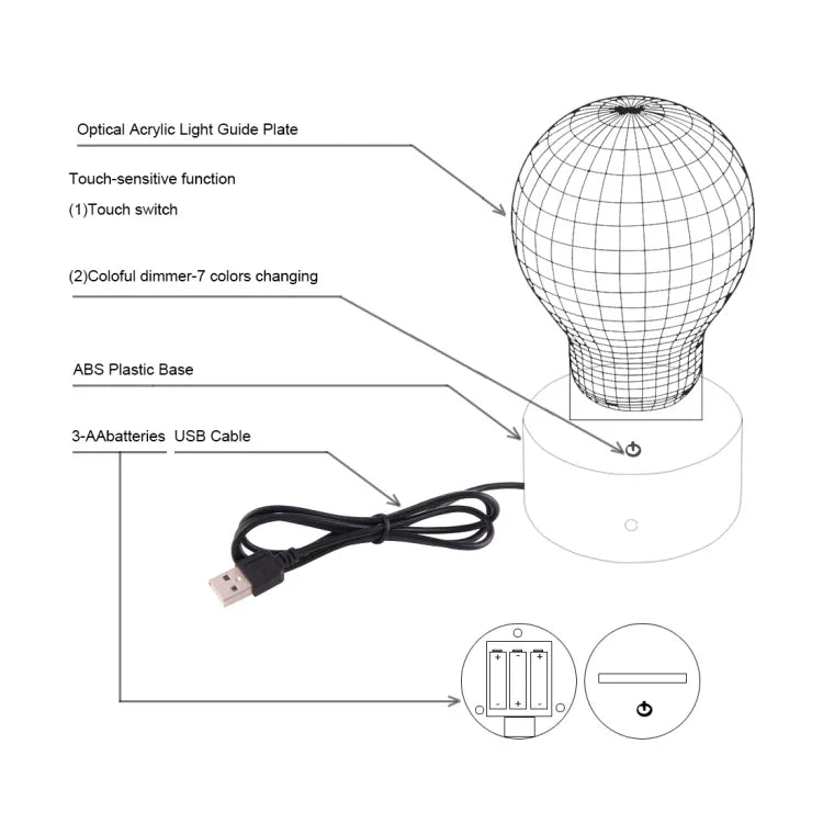 7 Color Discoloration Creative Visual Stereo Lamp Desk Lamp Night Light, Side Face Cat Style