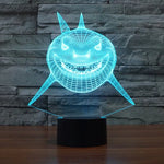 7 Color Discoloration Creative Visual Stereo Lamp Desk Lamp Night Light, Positive Face Shark Style