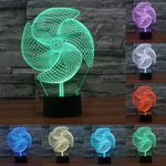 7 Color Discoloration Creative Visual Stereo Lamp Desk Lamp Night Light, Big Pinwheel Style