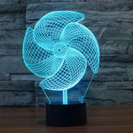7 Color Discoloration Creative Visual Stereo Lamp Desk Lamp Night Light, Big Pinwheel Style