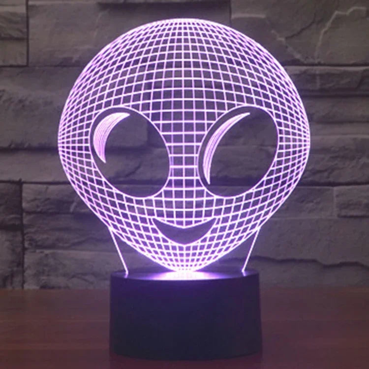 7 Color Discoloration Creative Visual Stereo Lamp Desk Lamp Night Light, Alien Style