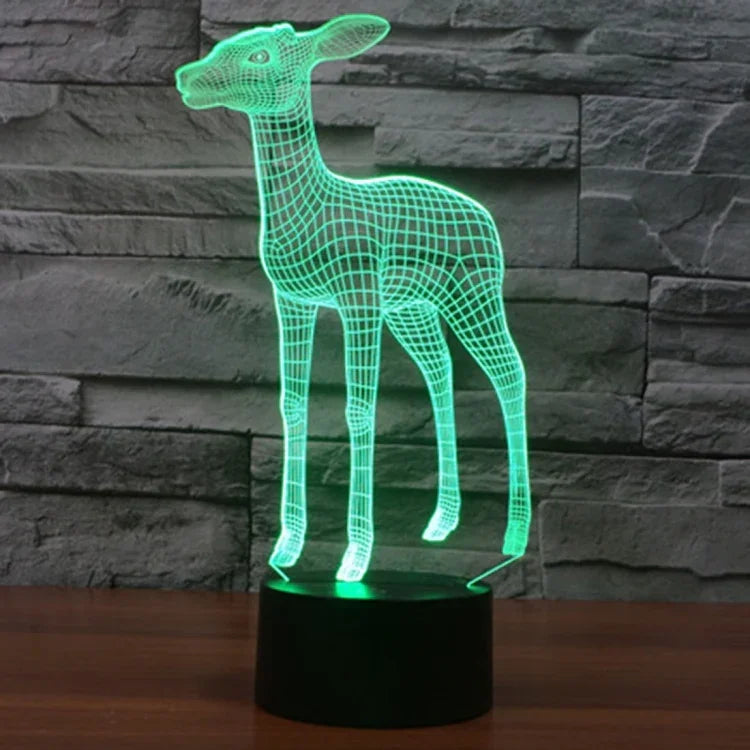 7 Color Discoloration Creative Visual Stereo Lamp Desk Lamp Night Light, Deer Style