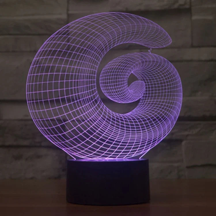 7 Color Discoloration Creative Visual Stereo Lamp Desk Lamp Night Light, Abstract Style