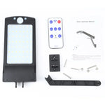 12W 56LEDs SMD 2835 Home Outdoor IP65 Waterproof Remote Control Solar Wall Light Human Body Sensor Light