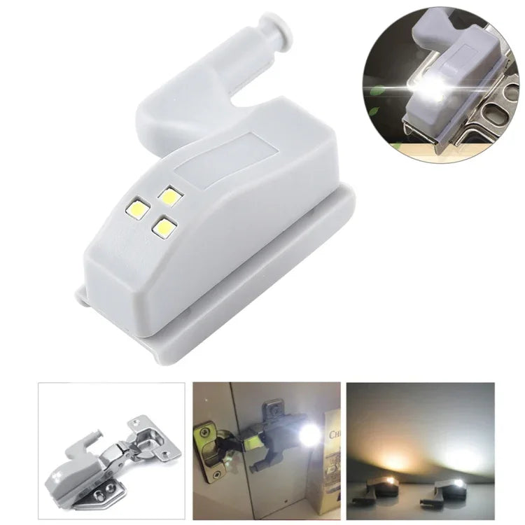 0.3W Universal Inner Hinge LED Sensor lamp Cupboard 3 LEDs Night light Auto ON/OFF Bulb, 1 PCS White Light, 1 PCS Warm White