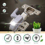 0.3W Universal Inner Hinge LED Sensor lamp Cupboard 3 LEDs Night light Auto ON/OFF Bulb, 1 PCS White Light, 1 PCS Warm White