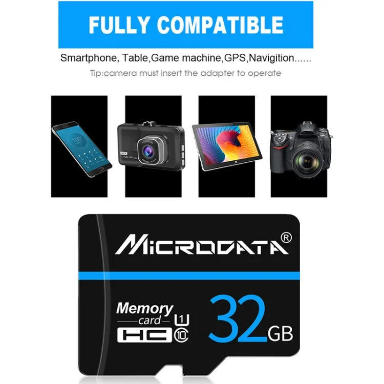 MICRODATA 32GB U1 Blue Line and Black TF Memory Card, 32GB