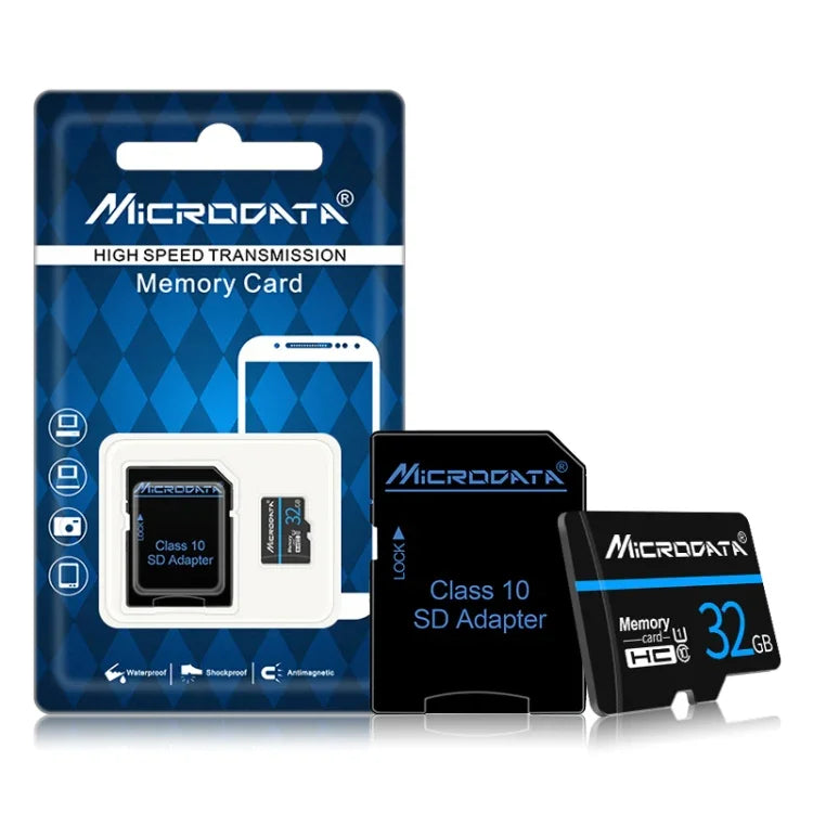 MICRODATA 32GB U1 Blue Line and Black TF Memory Card, 32GB