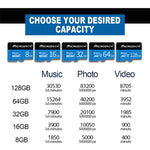 MICRODATA 128GB U3 Blue and Black TF(Micro SD) Memory Card, 128GB